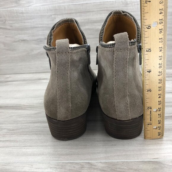 Lucky Brand Ankle Boots Women's 10 Bartalino Brown Suede Zip Booties - Picture 8 of 10